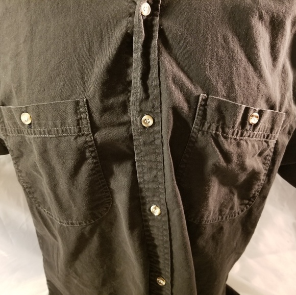 Mens Black Short Sleeve Shirt Large - Picture 3 of 5